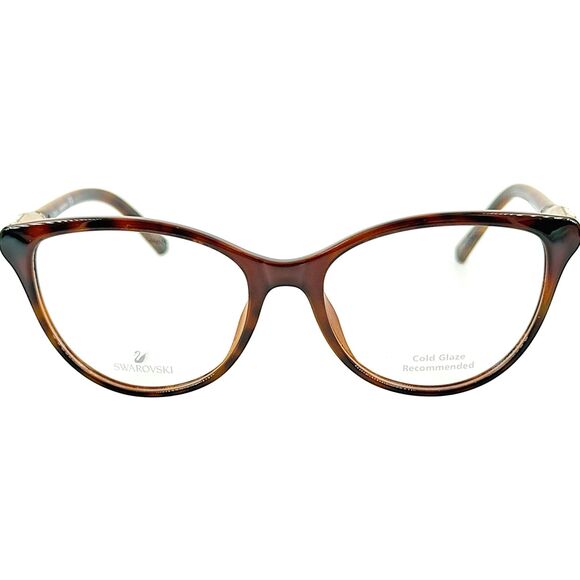 Swarovski SK5311 Womens Plastic Eyeglass Frame 052 Dark Havana 52-16 Crystals main image 3